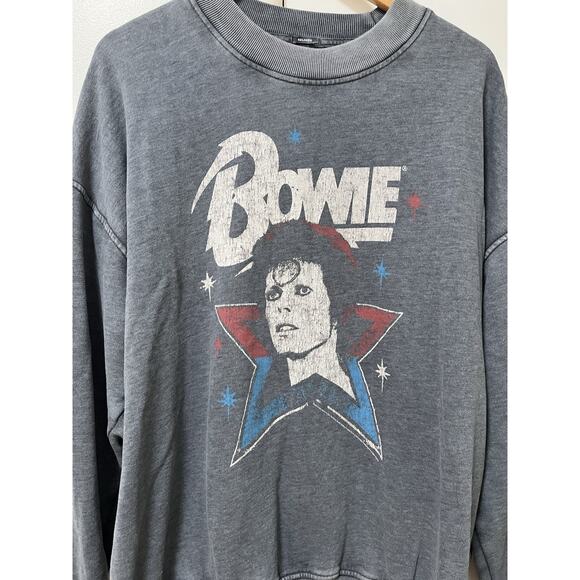 Abercrombie & Fitch Mens David Bowie Soft Fleece Relaxed Sweatshirt Size L Gray - Picture 4 of 9